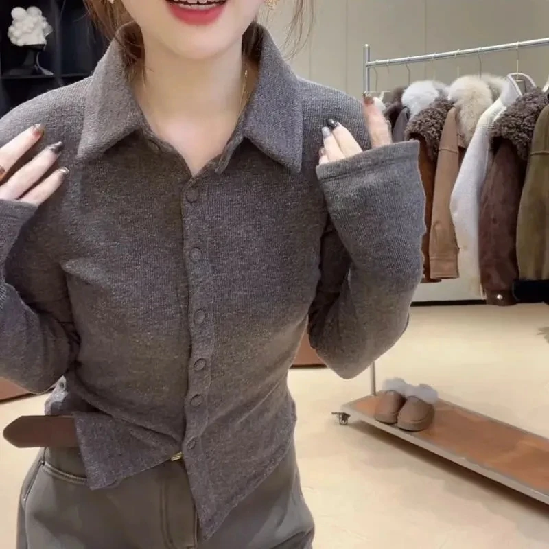 Maglia Termica Invernale Lunga, Strato Base Semplice e Caldo, Top Versatile da Donna in Fibra di Poliestere Traspirante