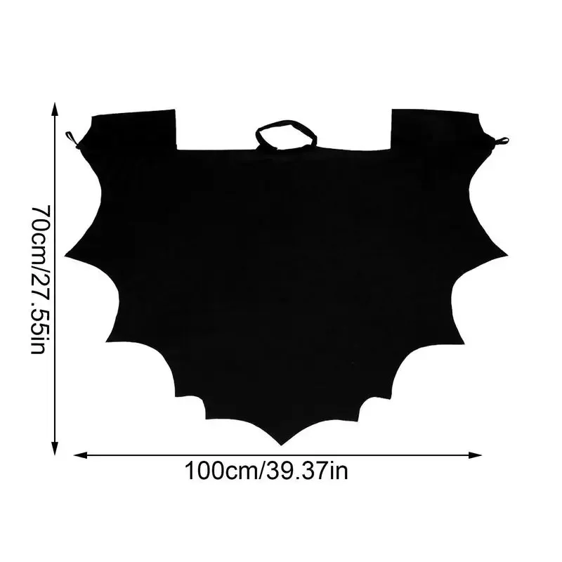 Unisex Halloween black bat wing Cape cloak costume for Kids Child Boys Girls vampire dress up accessories