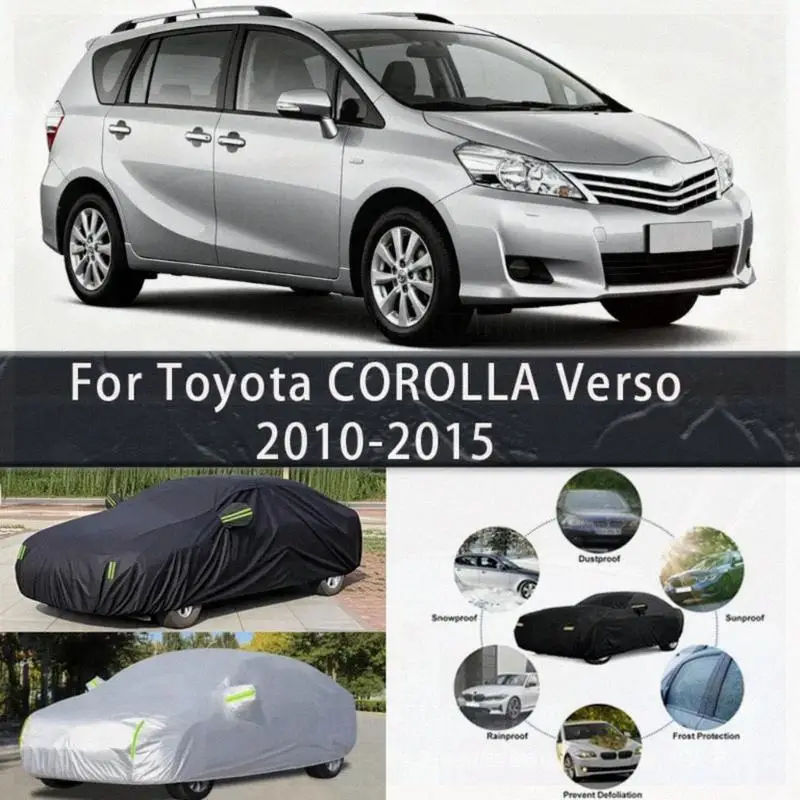 

Для наружной защиты, водонепроницаемые, пылезащитные, полные для Toyota COROLLA Verso 2010 2015, автомобильные чехлы