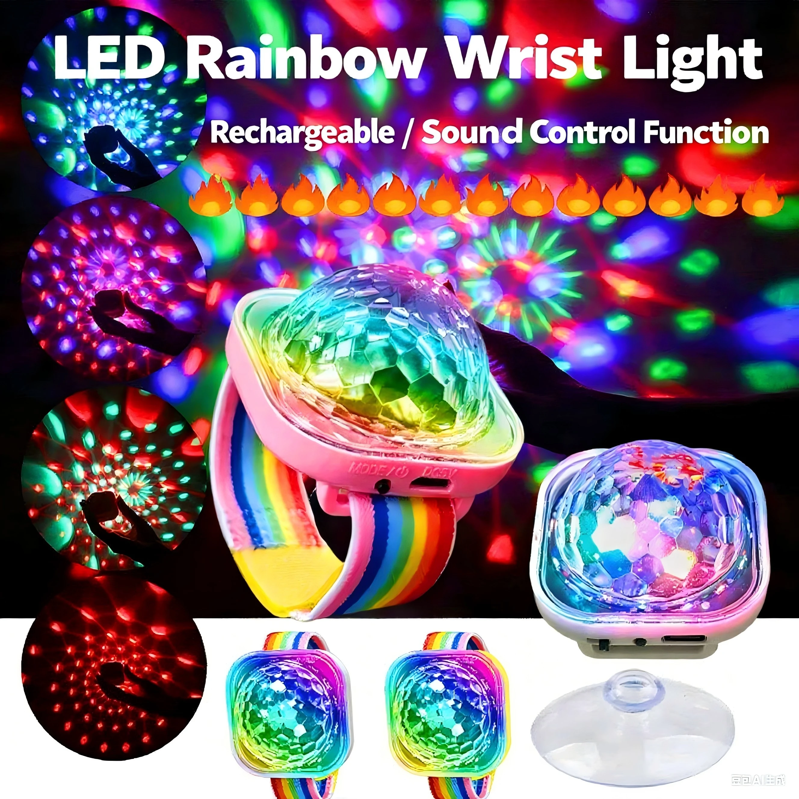 Luces LED RGB portátiles para escenario de discoteca con Control de sonido para niños, lámpara ambiental de muñeca, lámpara de proyección, Bar KTV, fiesta en casa, juguetes para niños