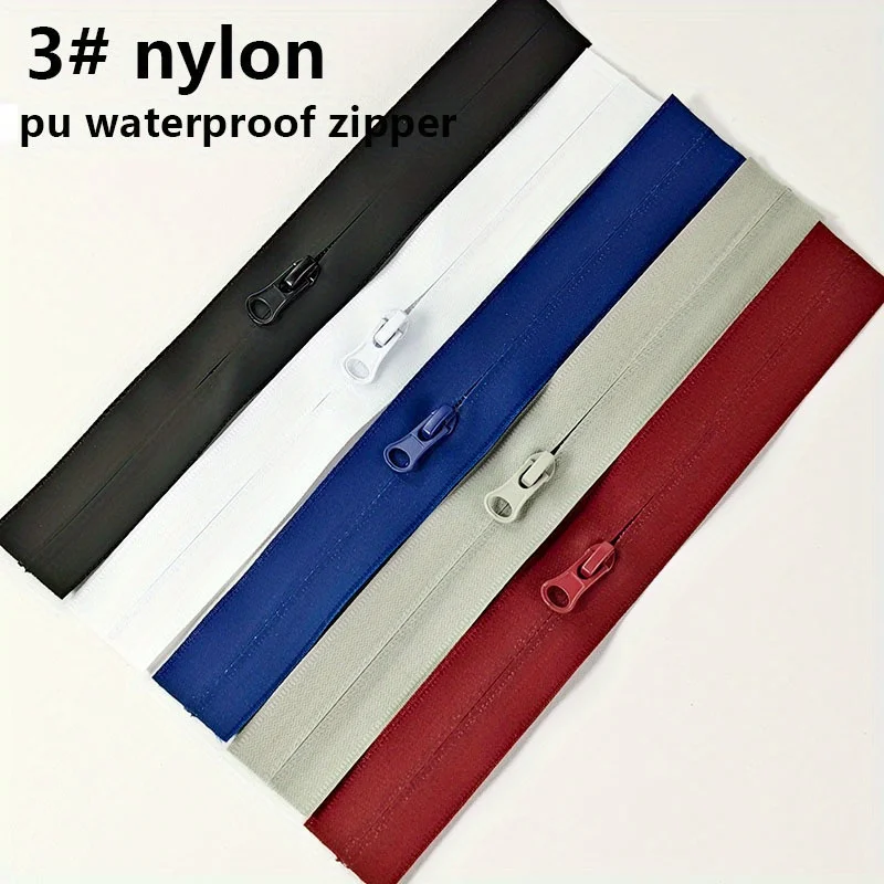 5 pcs 3#15cm-25cm pu waterproof color zipper nylon color reverse pullover pocket bag zipper