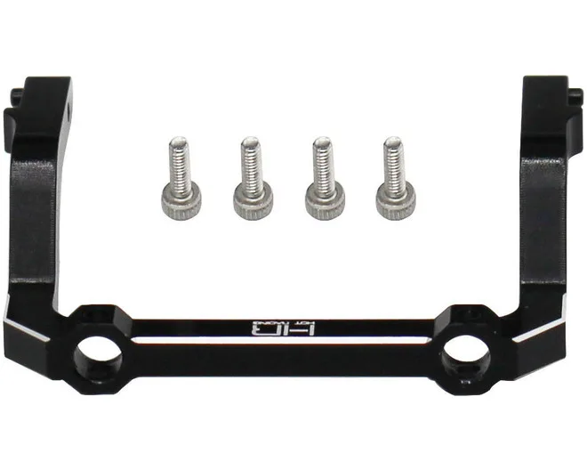 HR SXTF03CF01 Black Anodized 6061 Front Bumper Mount Frame Brace for SCX24 C10 — 1pc aluminum crossmember, replaces AXI200002