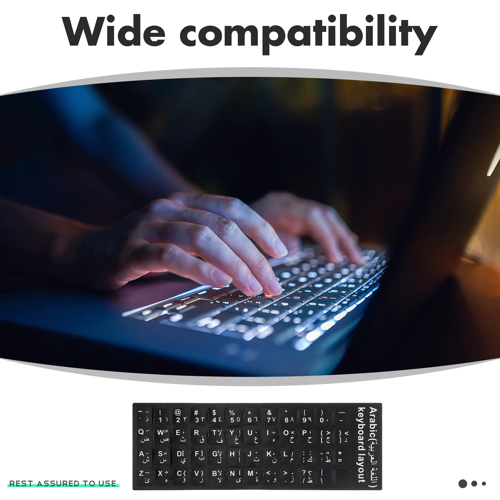

10pcs Keyboard Stickers Arabic Language Matte Finish Easy Install Replacement Labels For Laptop Desktop Computer Accessories