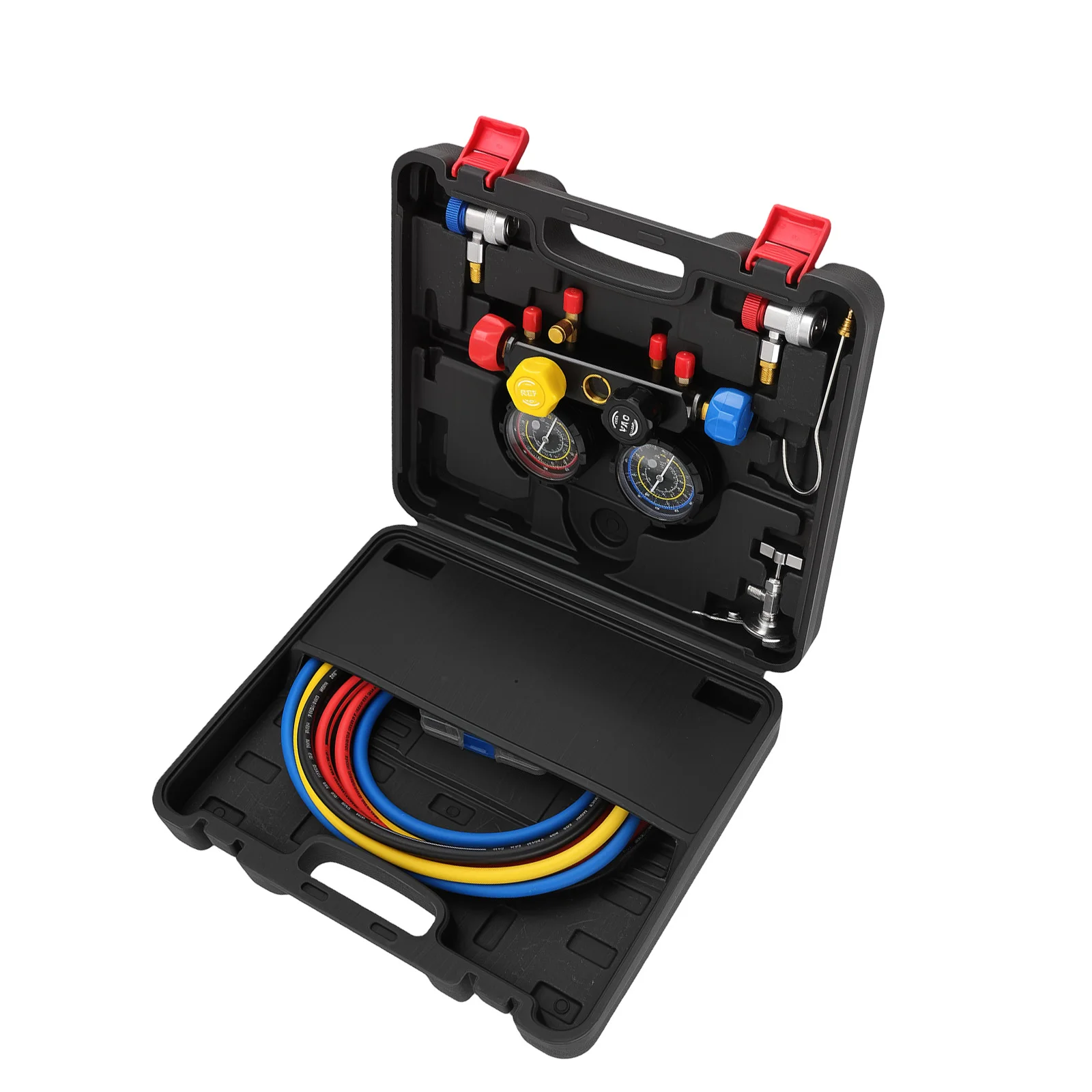 

AC Manifold Gauge System for R134a R22 R410a with Brass Adapters & Hose Set