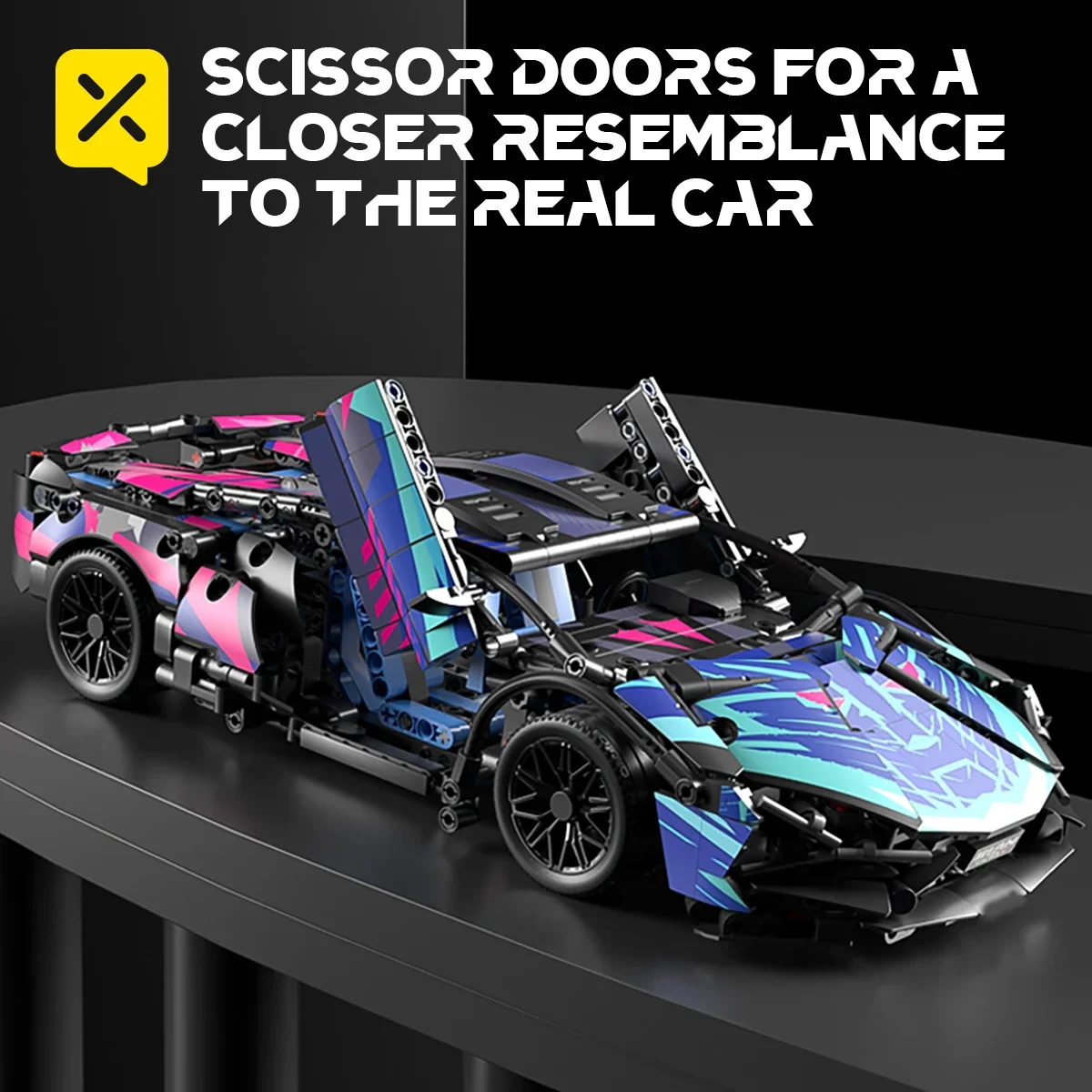 مكعبات بناء فنية لسيارة السباق، نموذج DIY، ألعاب تعليمية لبناء السيارة قابلة للجمع لتزيين سطح المكتب للأولاد مع صندوق #4