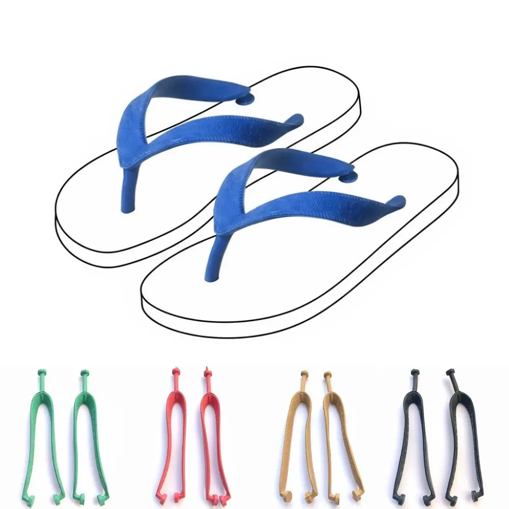 1 Pair Thai Style Thong Sandal Replacement Strap Rubber Solid Color Crossbody Straps Wear-Resistant Flip Flops Accessories
