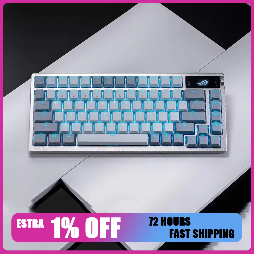

ROG Azoth Mechanical Keyboard Oled Display Screen Control Three Mods Low Delay RGB Keyboard Gasket Hot Swap Pc Accessories Gift