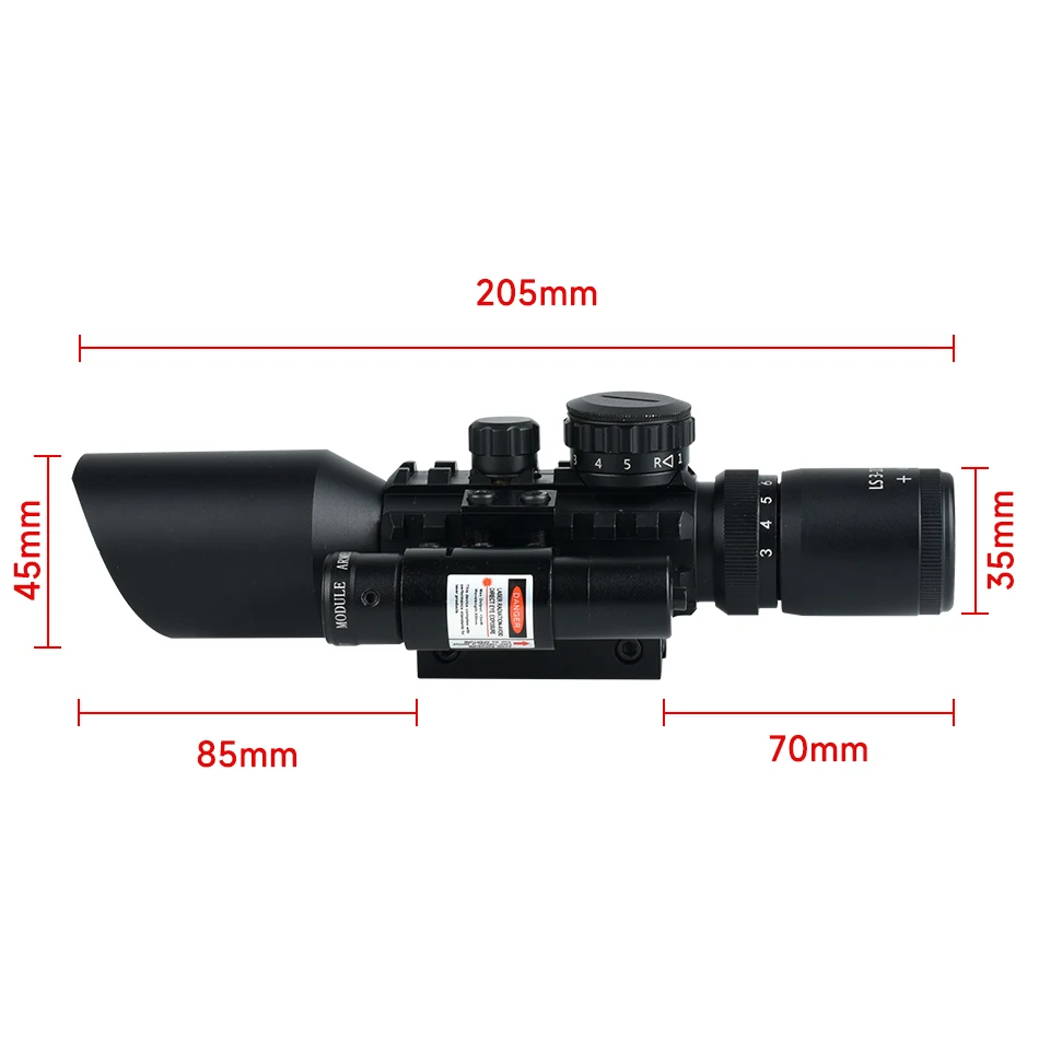 3-10X42E Tactical Hunting Rifle Sight Outdoor Long Range Red/Green Rifle Scope Optical Reflex Riflescope Telescope Accessory