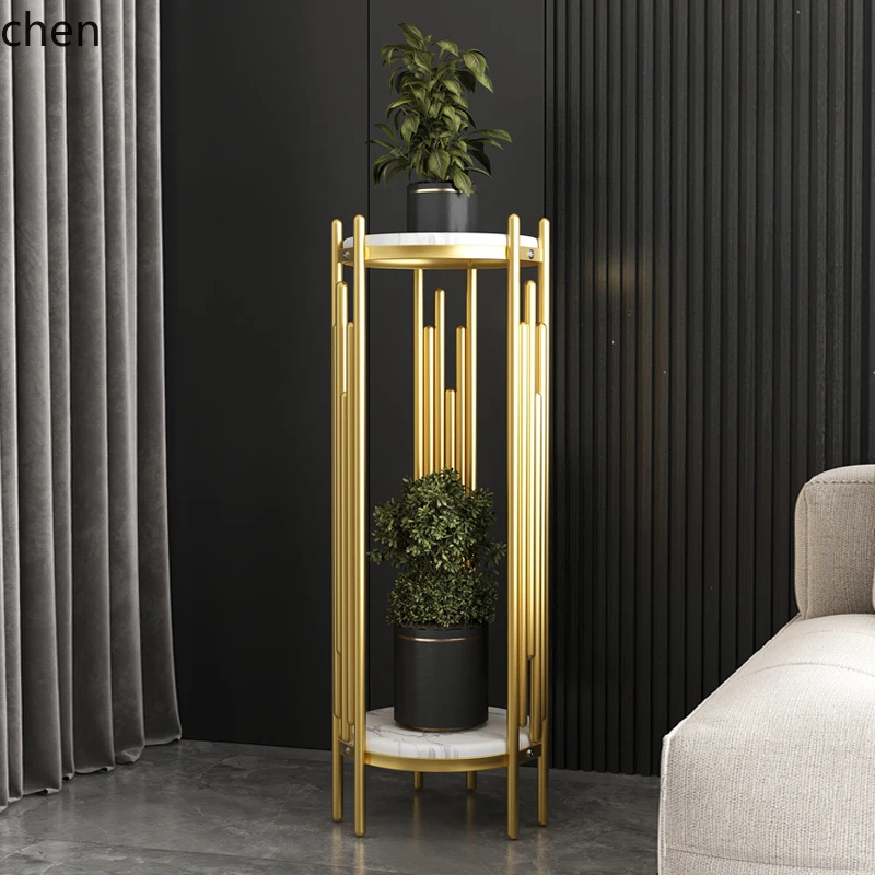 

LXC Indoor Balcony Living Room Floor-standing Multi-layer Flower Stand Storage Table Italian Nordic Style Modern Green Radish