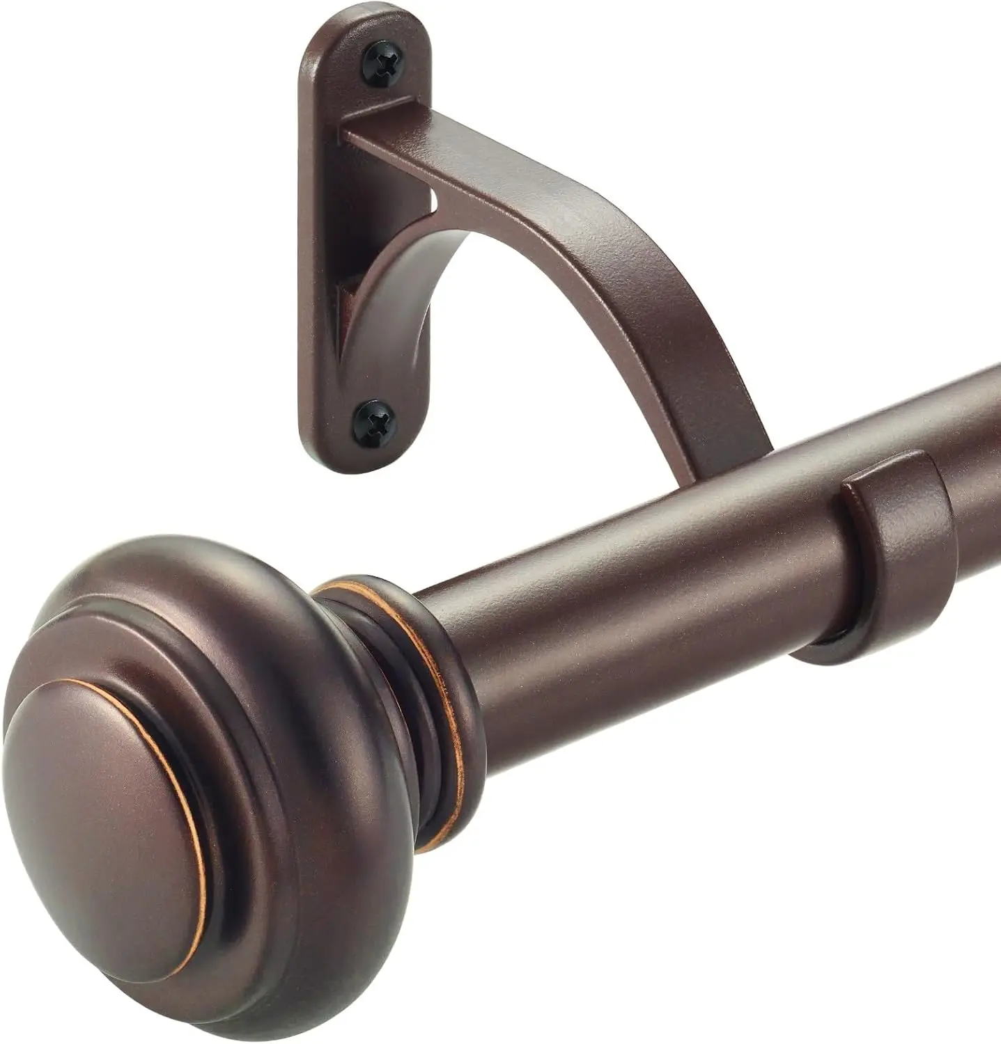 

Регулируемый карниз для штор 72-144 дюйма, диаметр 1 дюйм, из прочного железа с декоративными наконечниками из смолы, для спальни и гостиной, матовый коричневый