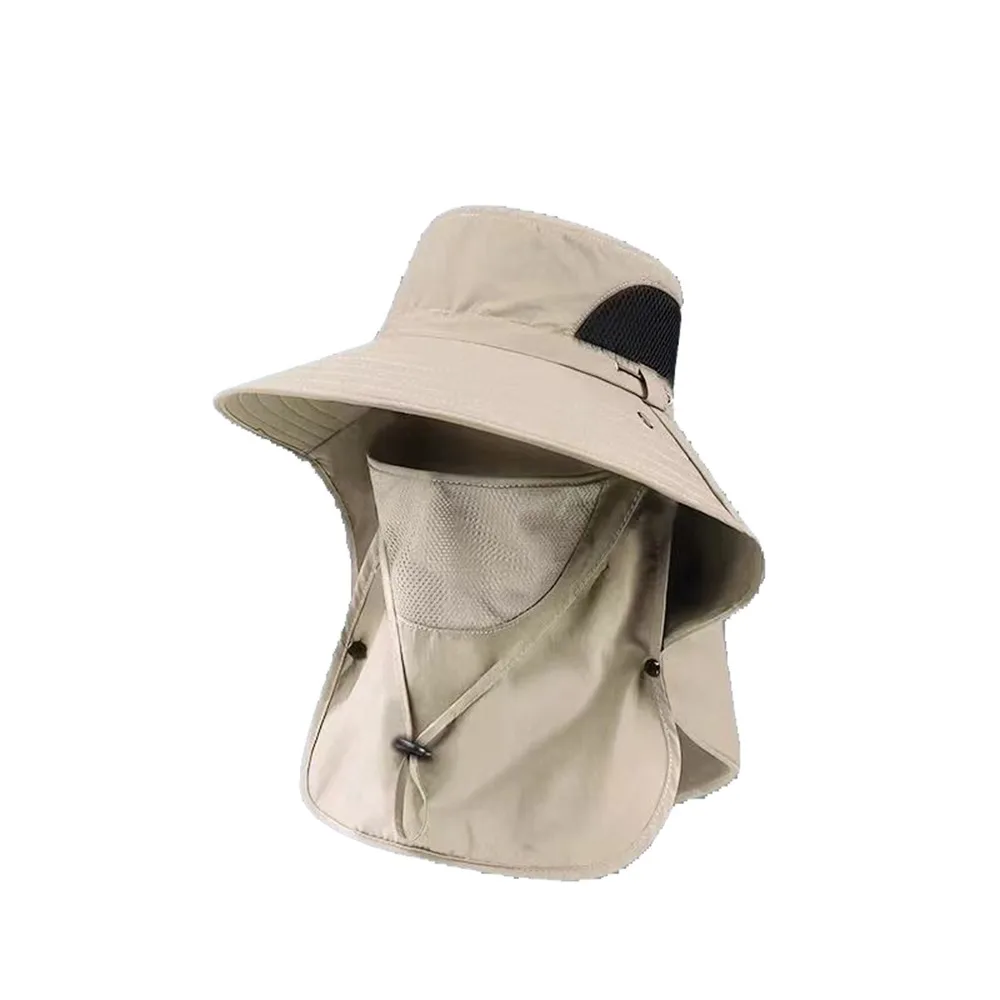 

Portable Neckline Mask Man Sun Hat Face Mask Mesh Sun-cream Bucket Hat Garden Work Hat Wide Brim Summer Cover Face Cap Camping