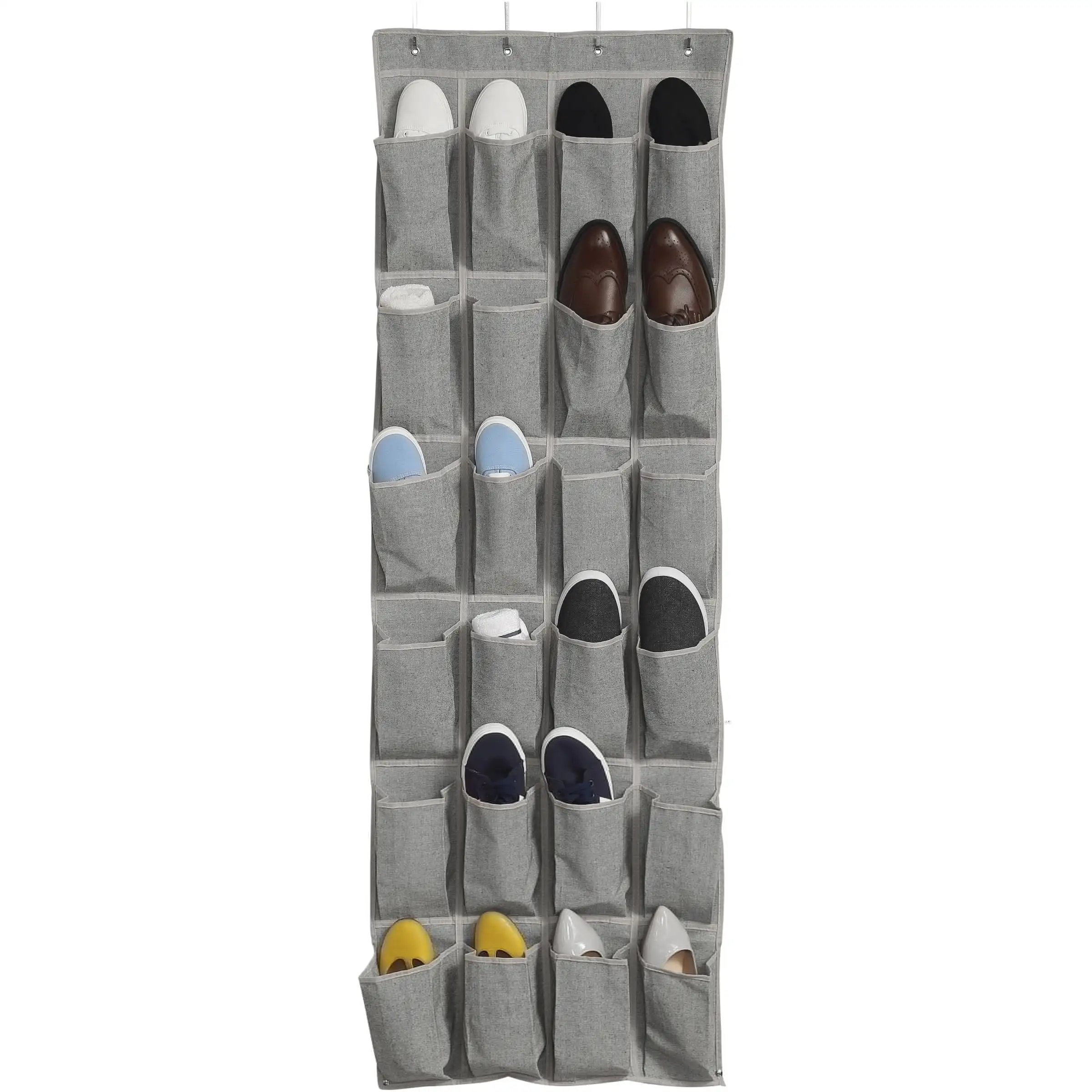 Better Homes & Gardens 24-Pocket Over the Door Polyester and Cotton Closet Shoe Organizer