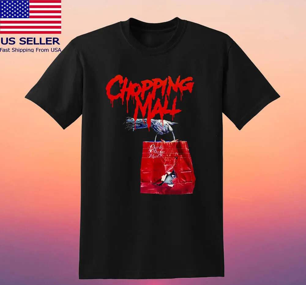 Chopping Mall Horror Movie Men's Black T-shirt Size S-5XL