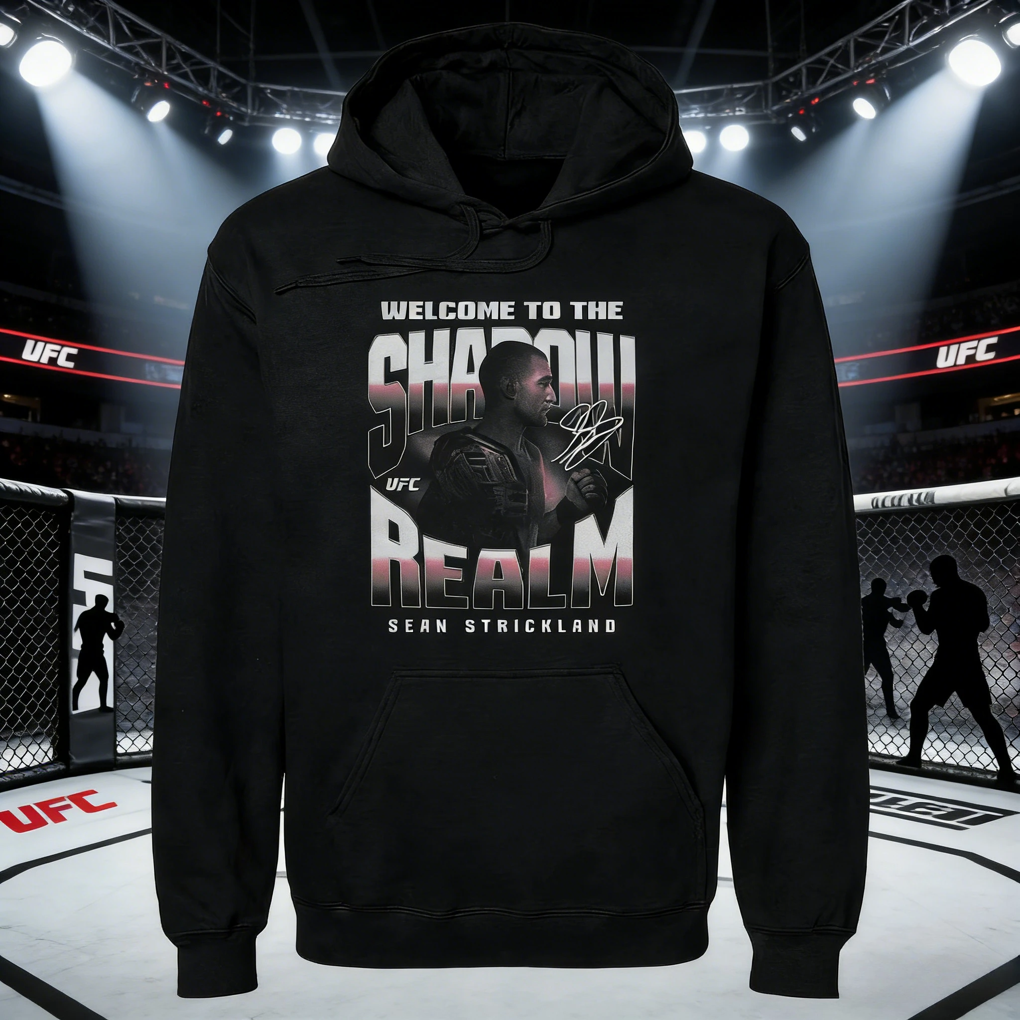 

Осень/зима 2026, UFC, толстовка с капюшоном Sean Strickland Combat и графическим рисунком, женская модная свободная повседневная хлопковая теплая толстовка, пальто унисекс