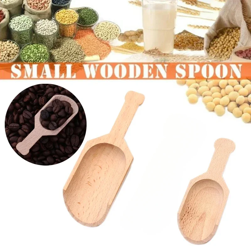 خشبية صغيرة الشاي القهوة المجارف التوابل الحلوى التوابل حمام الملح ملاعق ملعقة خشبية مجرفة خشبية اكسسوارات المطبخ #1