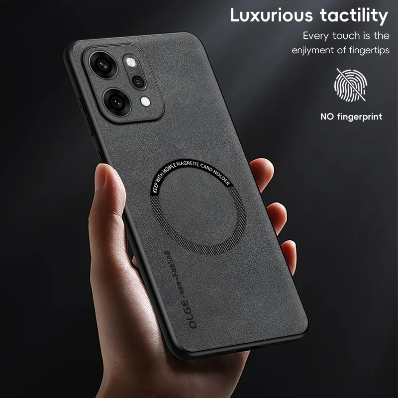 Retro Leather Soft Case for OPPO Reno 14 12 11 10 9 8 7 7Z Plus Lite Find X5 X6 X7 Pro 5G Magnetic Wireless Charging Back Cover