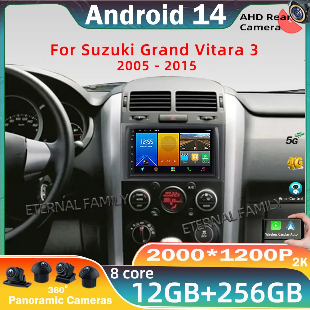 

Android 14 For Suzuki Grand Vitara 3 2005 - 2015 Head Unit Multimedia Car GPS Video Autoradio Navigation Stereo Radio 5G DVD BT