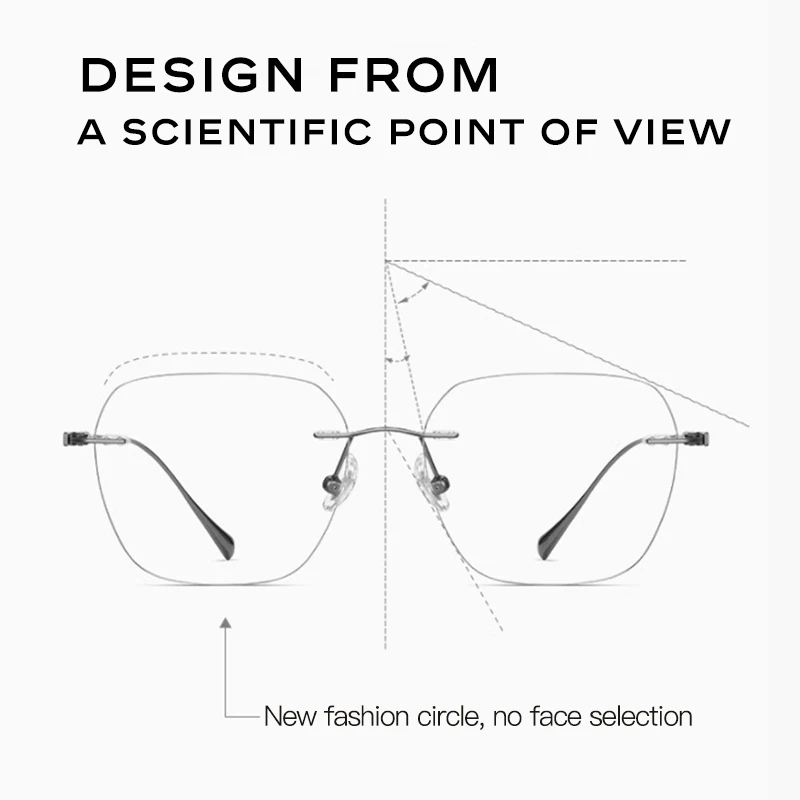 CAPONI Rimless Men's Glasses Frame Pure Titanium Fashion Simple Anti Blue Light Eye Glasses Brand Designer Spectacles JF69068