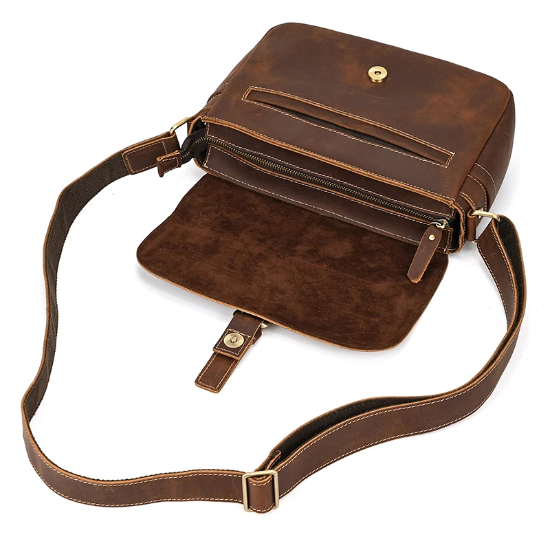 Imagem -04 - Retro Moda Bolsa de Ombro para Homens Real Couro Genuíno Masculino Feminino Crossbody Bolsas Sling Bolsa Anti Roubo Bolsas do Mensageiro para a Senhora