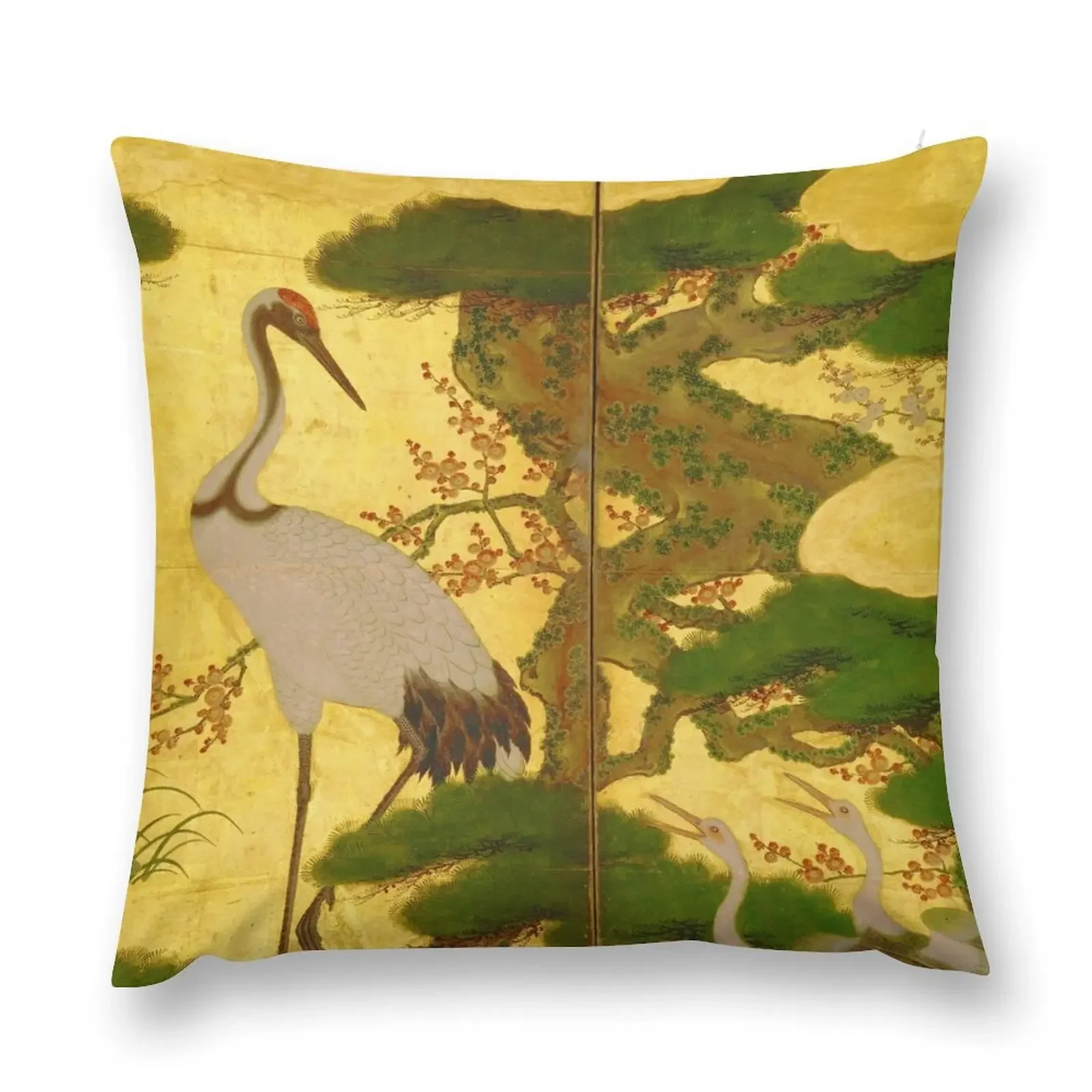 16th Century Japanese Birds & Flowers Throw Pillow pillow pillowcase Custom Cushion Cushion Cover Luxury pillow