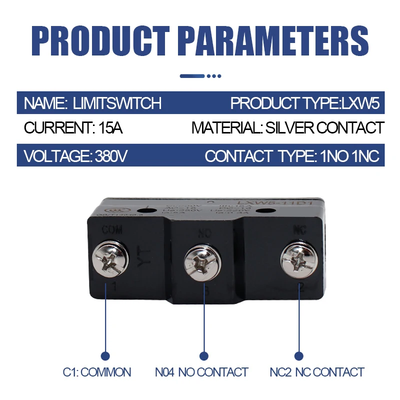 Micro Limit Switch Small Limiter Travel Switches LXW5-11G1/G2/Q1/M3 Screw Foot 1NO 1NC Silver Contact