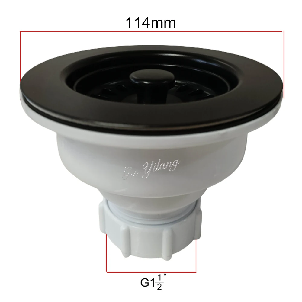 GYL 11.4cm Black Color Kitchen Sink Plug Sink Filter Sink Drainer Stopper Black Strainer 3-1/2 strainer Dish Drainer