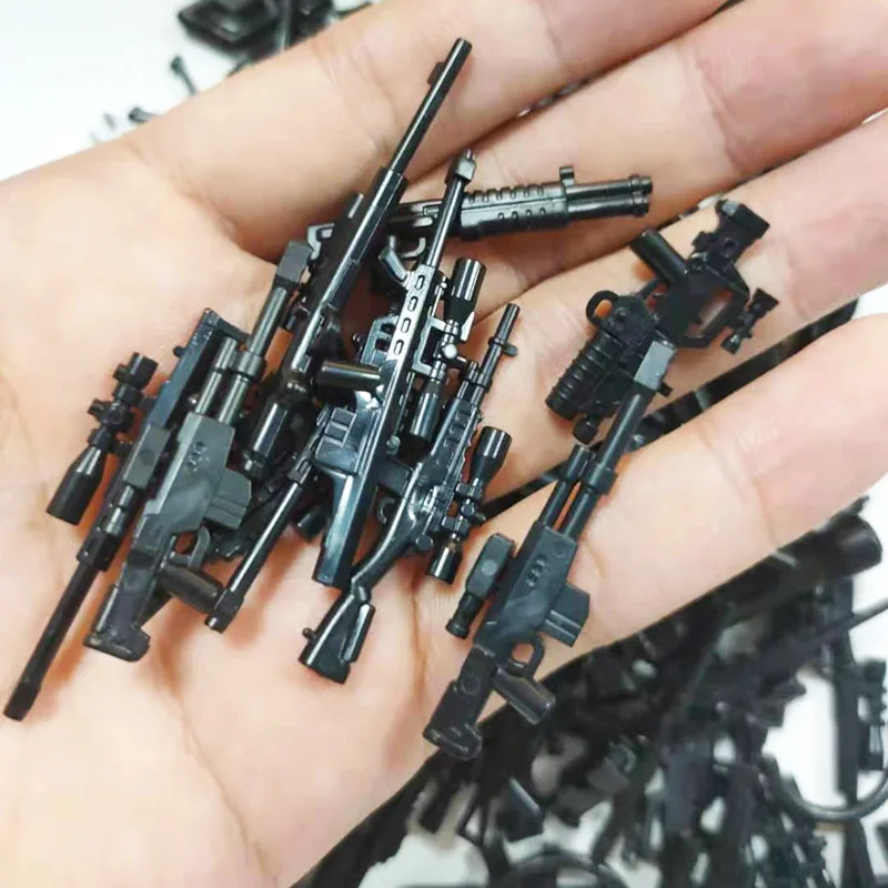 50g/Bag Military Series Building Blocks Accessory Weapons Guns Pack Parts WW2 City SWAT Accessories DIY Bricks Toys For Boy Gift