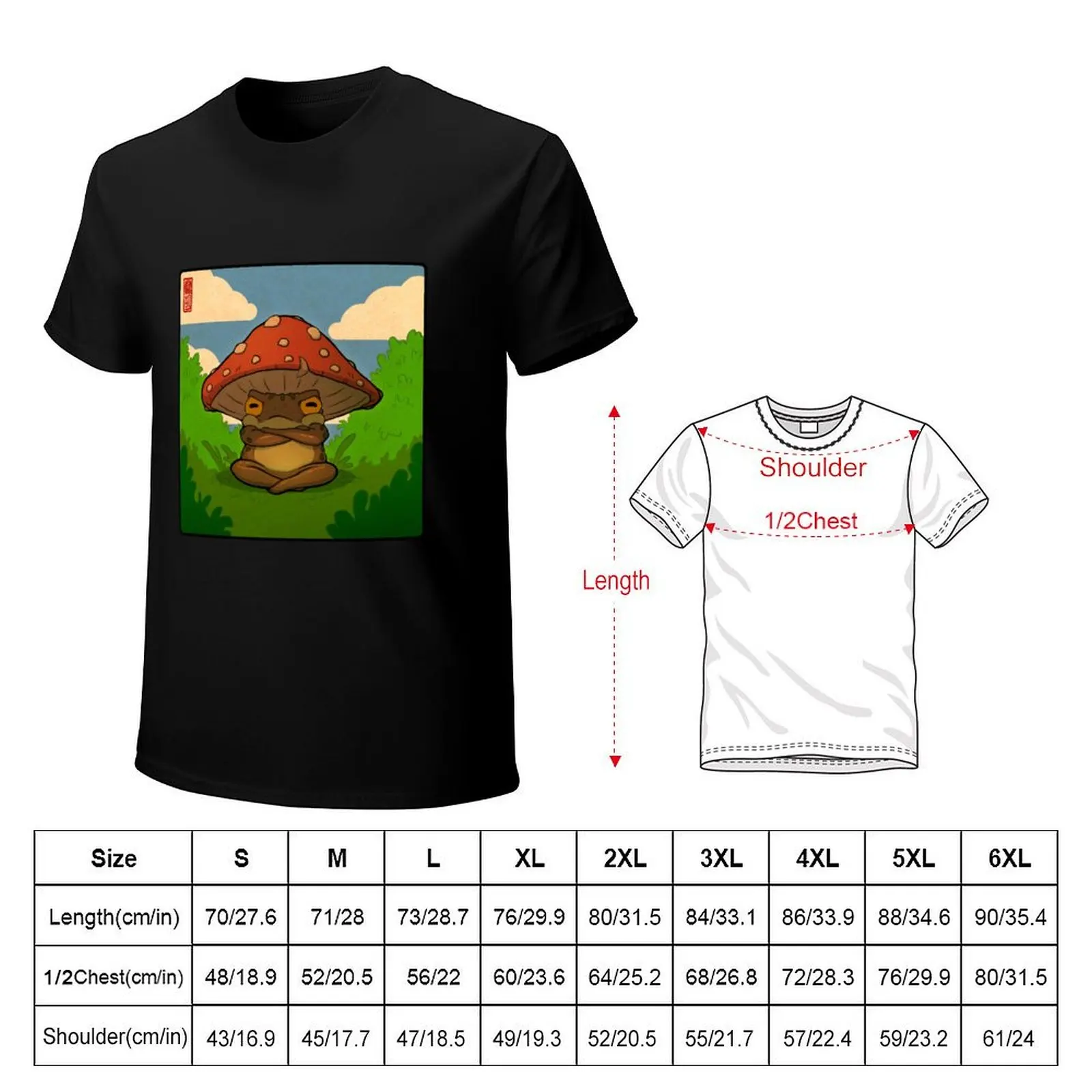 toad in toadstool hat art T-Shirt Lightweight Basic Short Sleeve Shirt