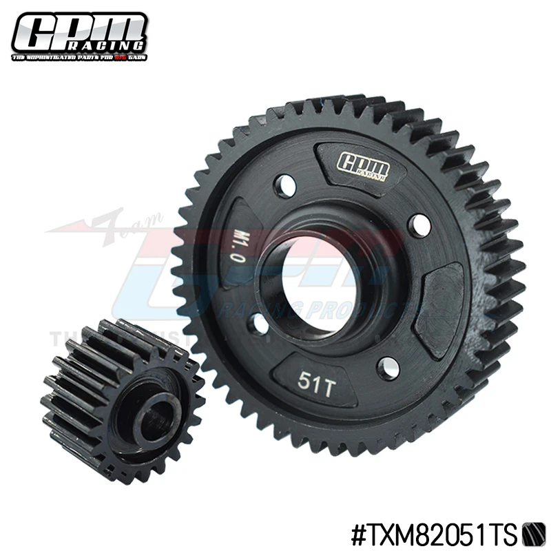 GPM Medium Carbon Steel Center Diff Output Gear 51T & Input Gear 20T For X-Maxx