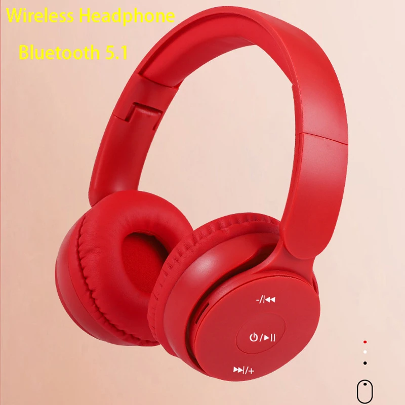 Wireless Headphones Bluetooth Headset TWS HiFi Stereo Foldable Sport Gaming Earphone With Mic Handfree MP3 Player, 10H Playtime