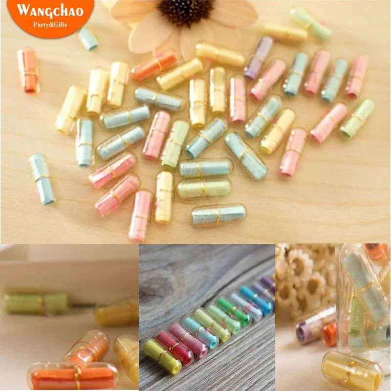 50pcs/bag Mini Expression Message Capsule Colorful Heart Event Kids Birthday Party Favor Surprised Gift for Girlfriend Boyfriend