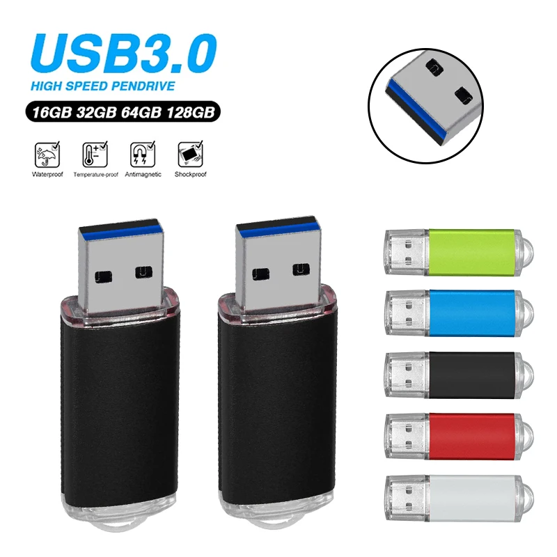 

Metal USB 3.0 Flash Drive 64GB 128GB флешка Waterproof High Speed Pen Drive 16GB 32GB 8GB USB U disk Stick Flash Drive gift