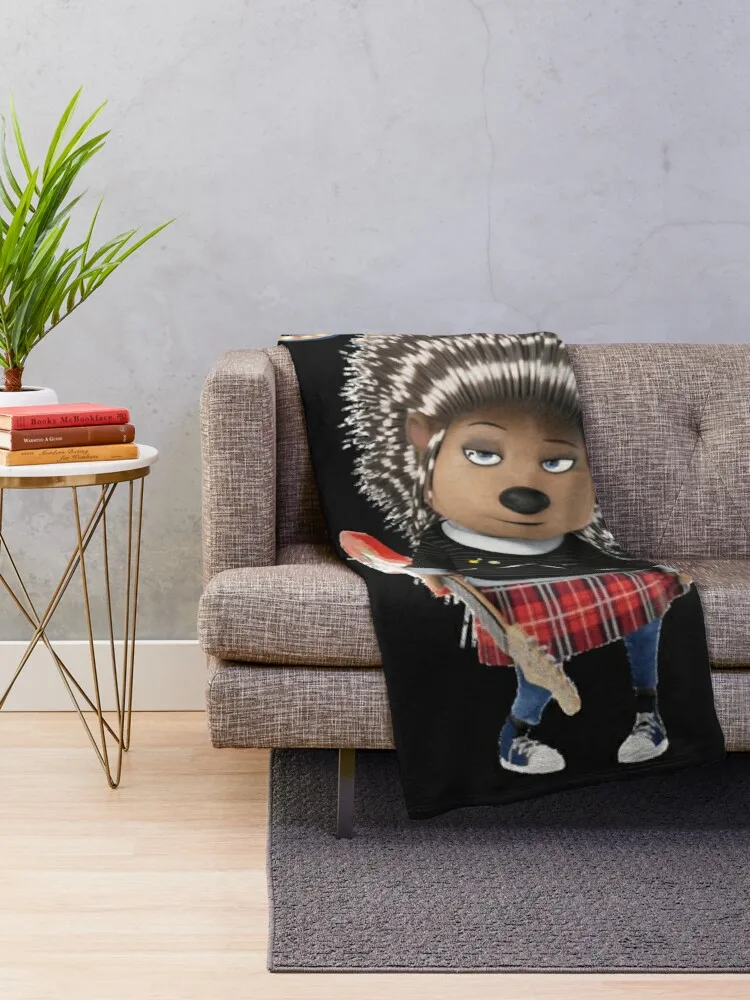 Ash from sing movie Throw Blanket Furry Blankets