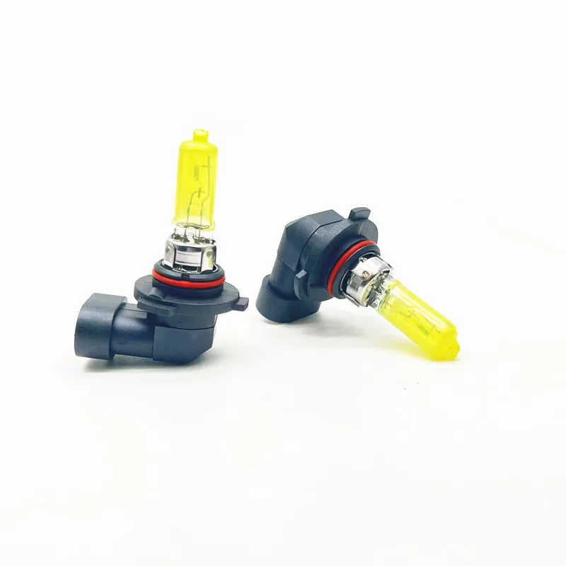 2 Pcs HB3 12V65W Car Halogen Bulb 3000K 9005 Super Yellow Rainproof Fog Light High Intensity Yellowish White Light