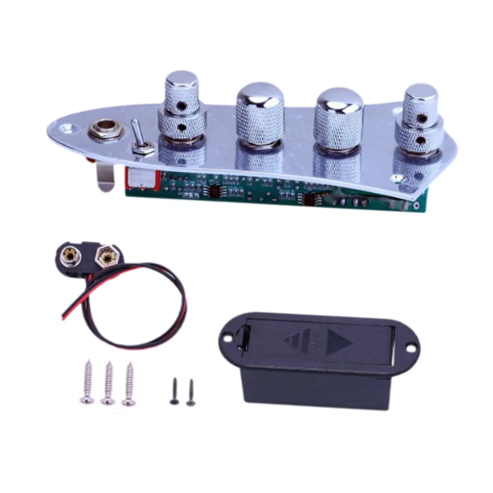 Loaded Guitar Control Plate Control Board Replacement Part 4 Ways with Knobs Wired Tone Volume Control,