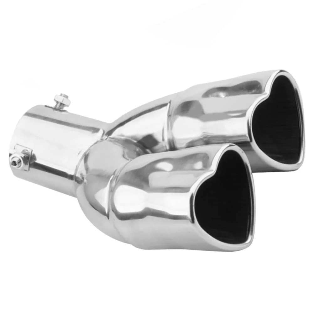 

Car Tail Throat Modification Exhaust Automotive Love Active Sound Accessories for Women Replacement Pipes Stainless Steel Tip