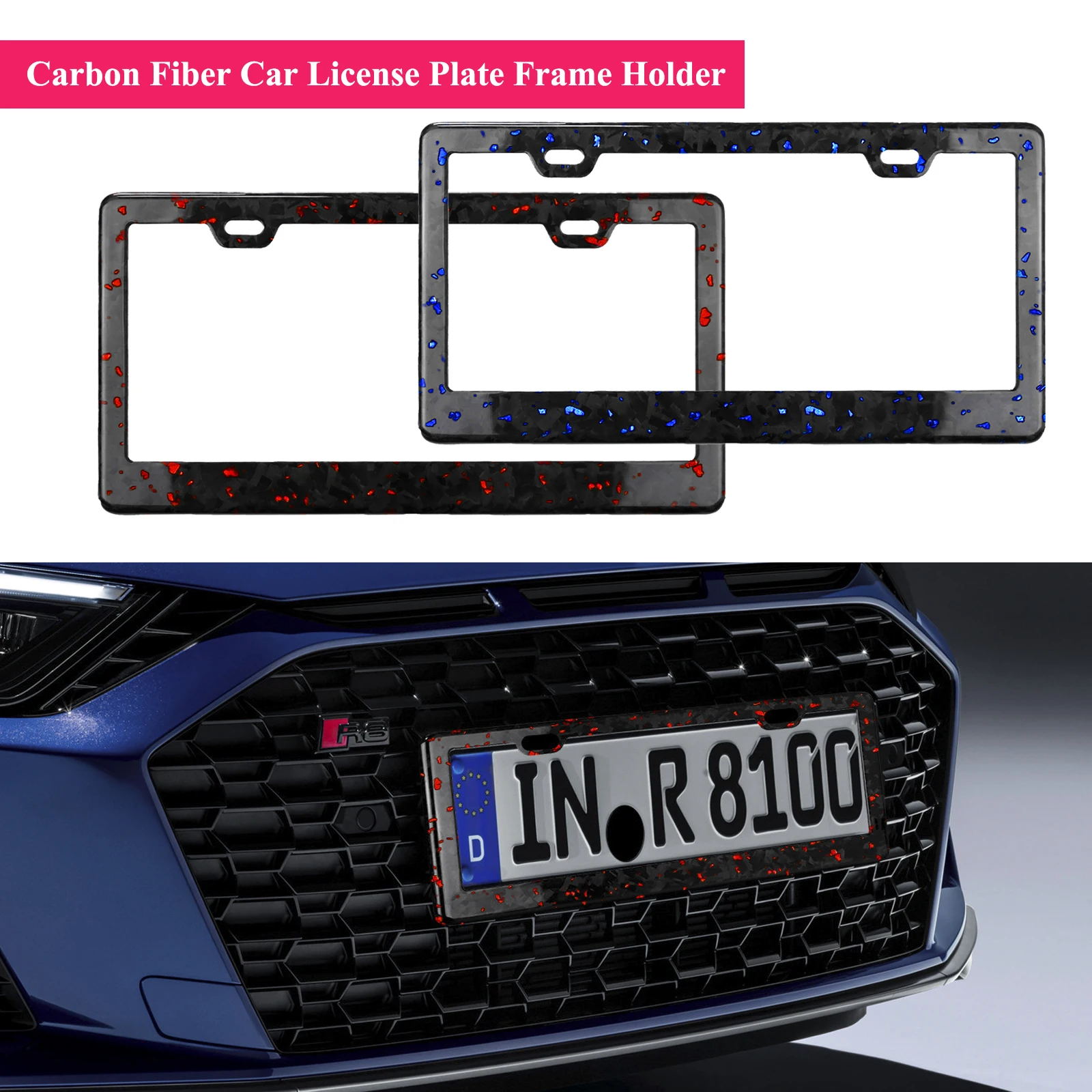 

High Quality Carbon Fiber Car License Plate Frame Holder Number Plate Holder for US and Canadian Unique Number Plate Front Rear