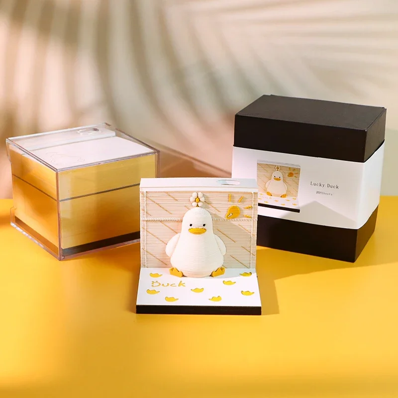 Um bloco de notas que revela Lucky Duck, mais você usá-lo