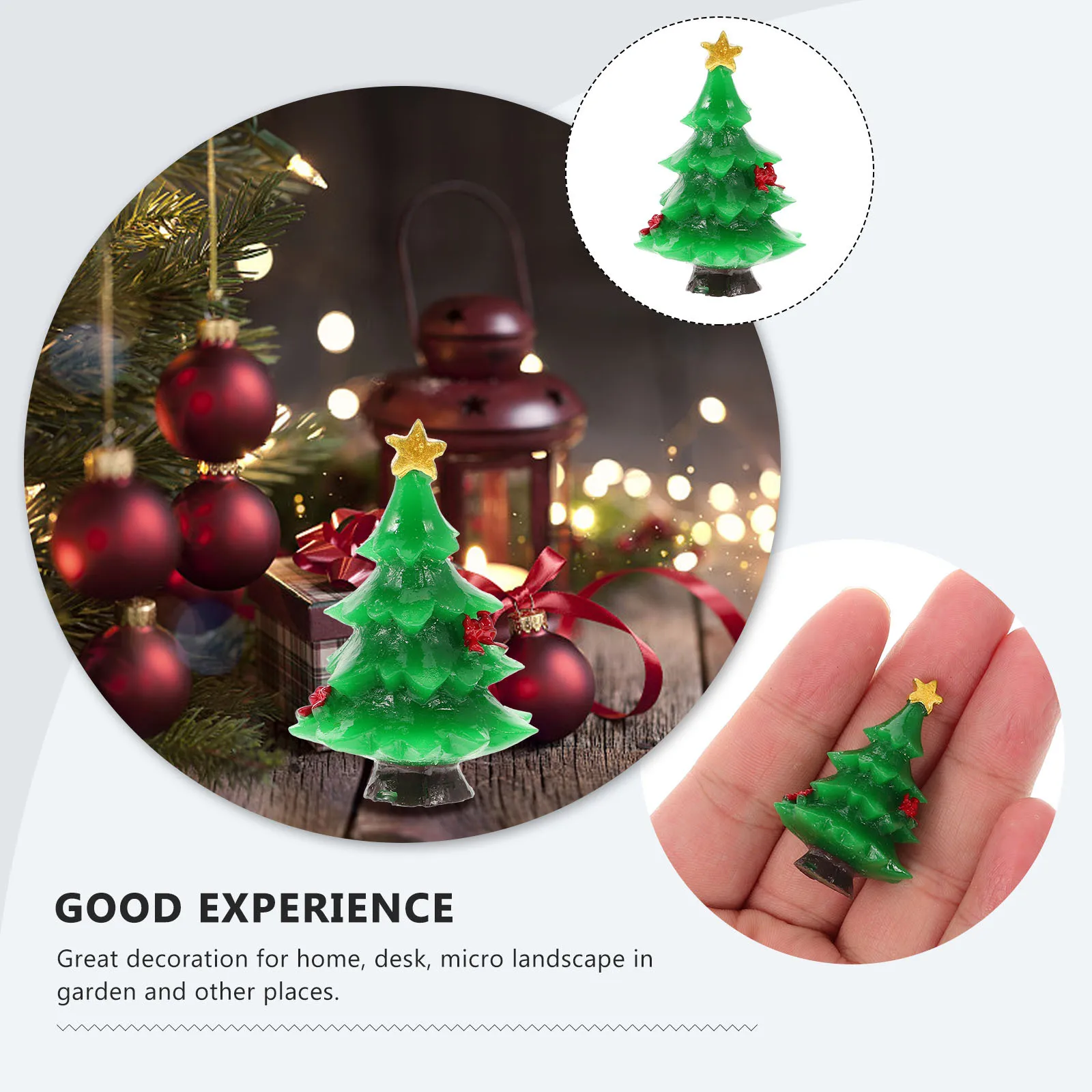 

30Pcs Christmas Tree Micro Landscape Resin Decor Handcraft Gift for Home Garden Office Decoration Realistic Fine Workmanship