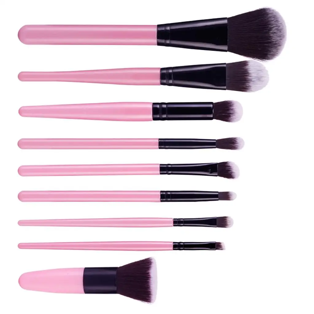 9pcs Makeup Brushes Professional Cosmetic Make Up Brush Set Pink+ Black