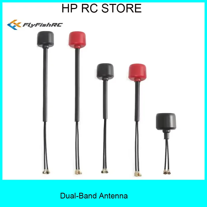 

FlyFishRC Dual-Band 5.8GHz/2.4GHz Antenna – IPEX/UFL, 40/95/145mm, LHCP Long Range – Compatible with D O3 for FPV Drones