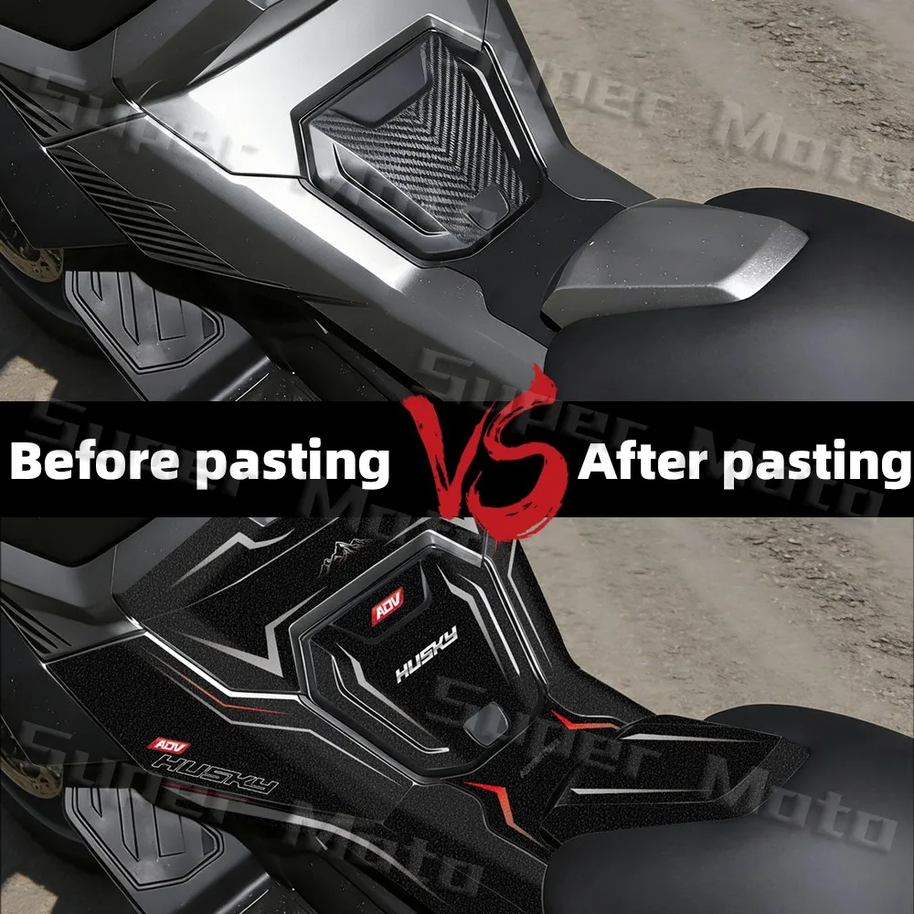 For SYM Husky ADV150 adv 150 Motorcycle Tank Pad Thick Frosted Stickers Scooter Protector Traction Decal Accessories Waterproof