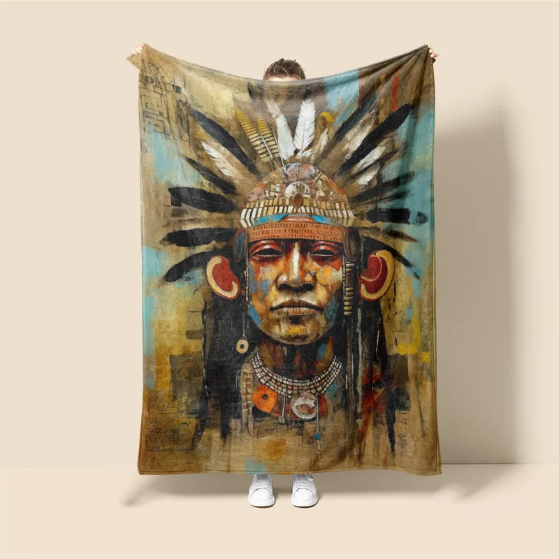 Home decoration plush Throw Sofa blanket Bedspread bed fluffy soft blankets decor Plaid Modern ancient Egypt pharaoh retro