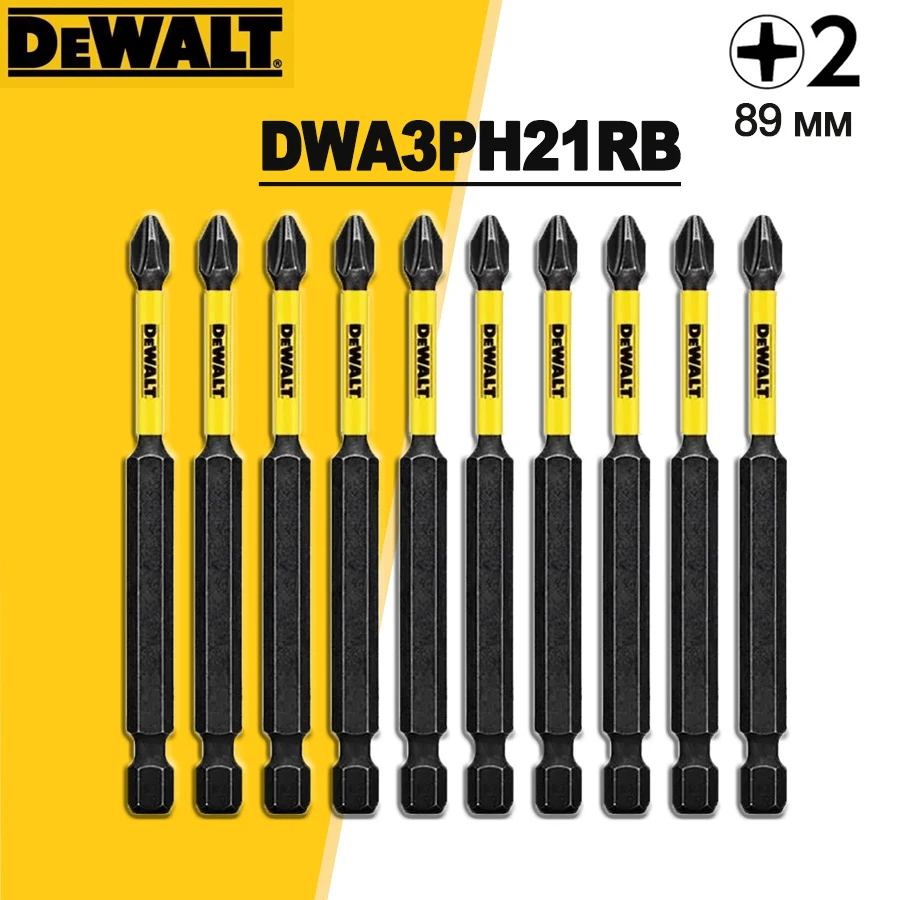 DEWALT-Longo Impacto Chave de Fenda para Broca Elétrica, Acessório Ferramenta Elétrica, Phillips, 1/4 Shank, DWA3PH2IRB, 2, 5, 10 Pcs, #2