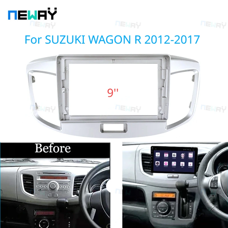 9 Inch Car Frame Fascia Adapter For SUZUKI WAGON R 2012-2017 Android Radio Dash Fitting Panel Kit