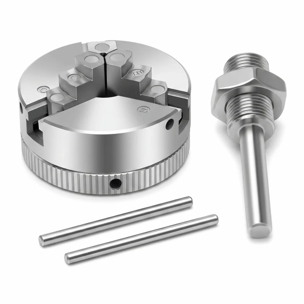 M12x1mm Thread 3 Jaw Lathe Chuck Aluminum Alloy 10x35mm Clamping Self Centering Lathe Chuck Mini Lathe Chuck Set Lathe Work