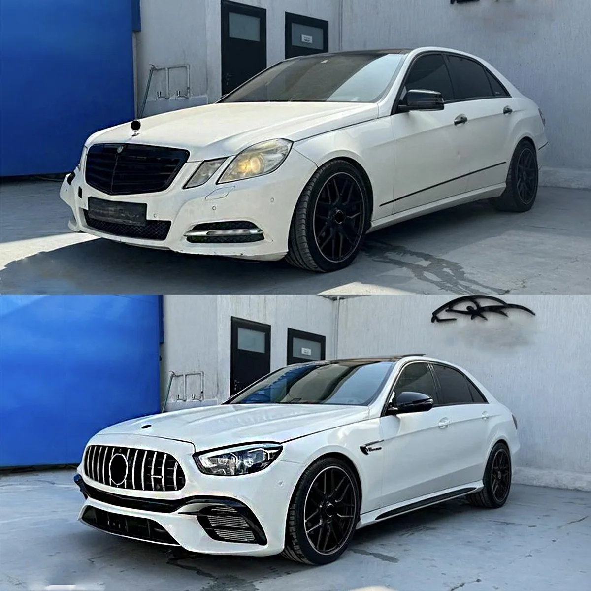 Car Bumpers Body Kits for Mercedes Benz E Class W212 2009-2015 Years Upgrade 2023 E63 Model Include Headlights Hood Bumpers