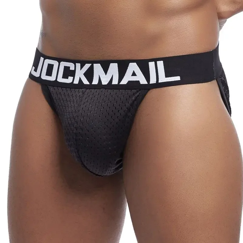 Jockmail malha sexy men underwear de seda gelo men briefs respirável cintura baixa dos homens deslizamento de náilon gay calcinha masculina