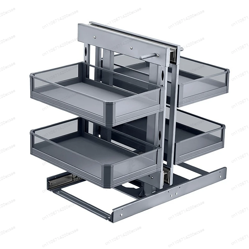

Выдвижная угловая корзина для кухонного шкафа, корзина для специй из закаленного стекла, выдвижная полка-органайзер