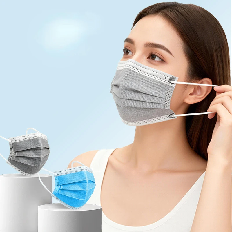 

50pcs Sanitary Mascarillas Safety Face Masks Respirator Non-wove 3 Layer Ply Disposable Face Masks Filter Anti-dust Safety Masks